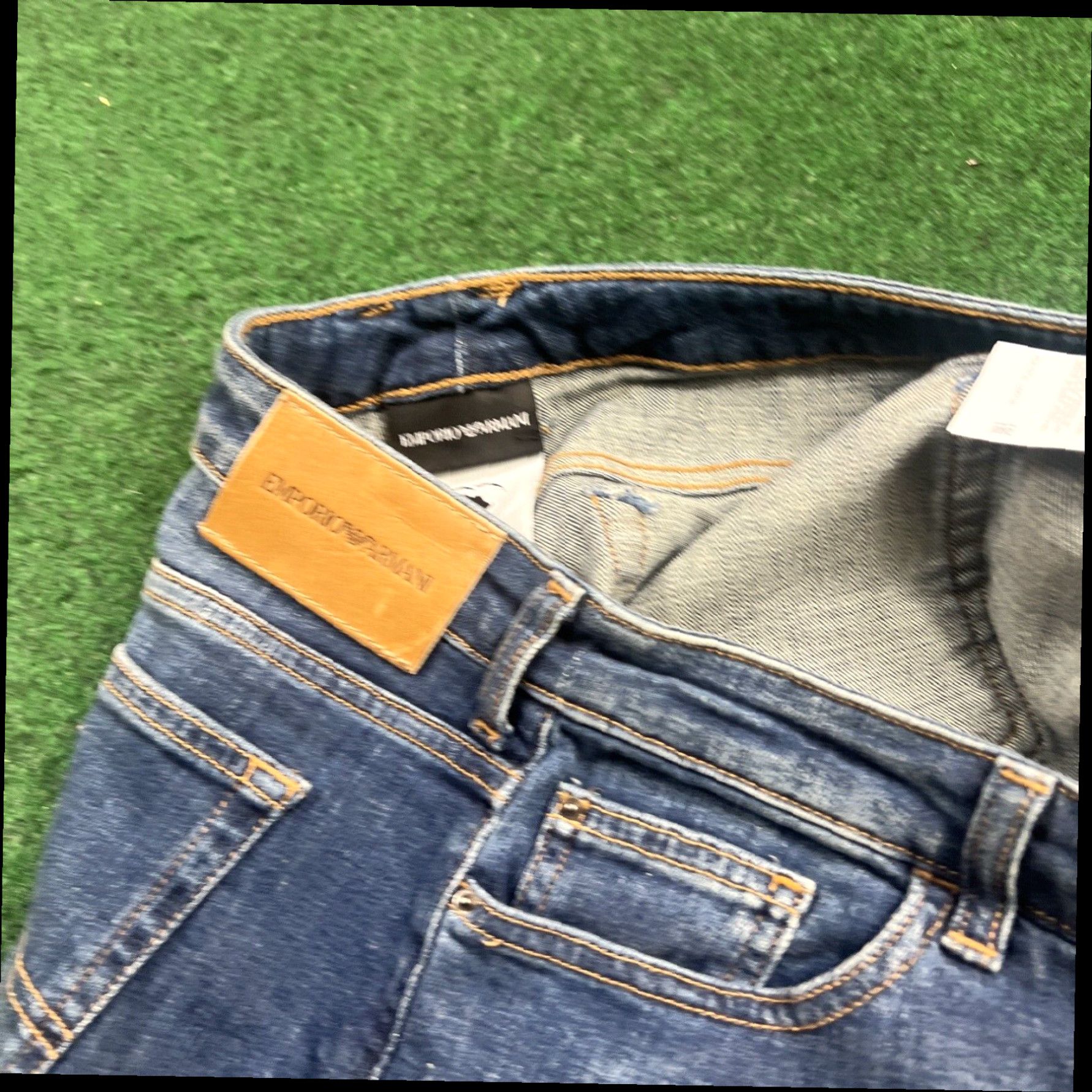 Emporio Armani EMPORIO ARMANI Jeans Mens 31W 32x28 Blue Denim Straight Slim Size US 31 - 6 Thumbnail