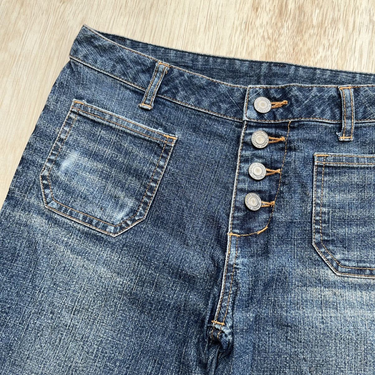 Tornado Mart PLAYCHESS JAPANESE BRAND LACE UP Y2K VINTAGE FLARED DENIM Size 30" / US 8 / IT 44 - 2 Thumbnail