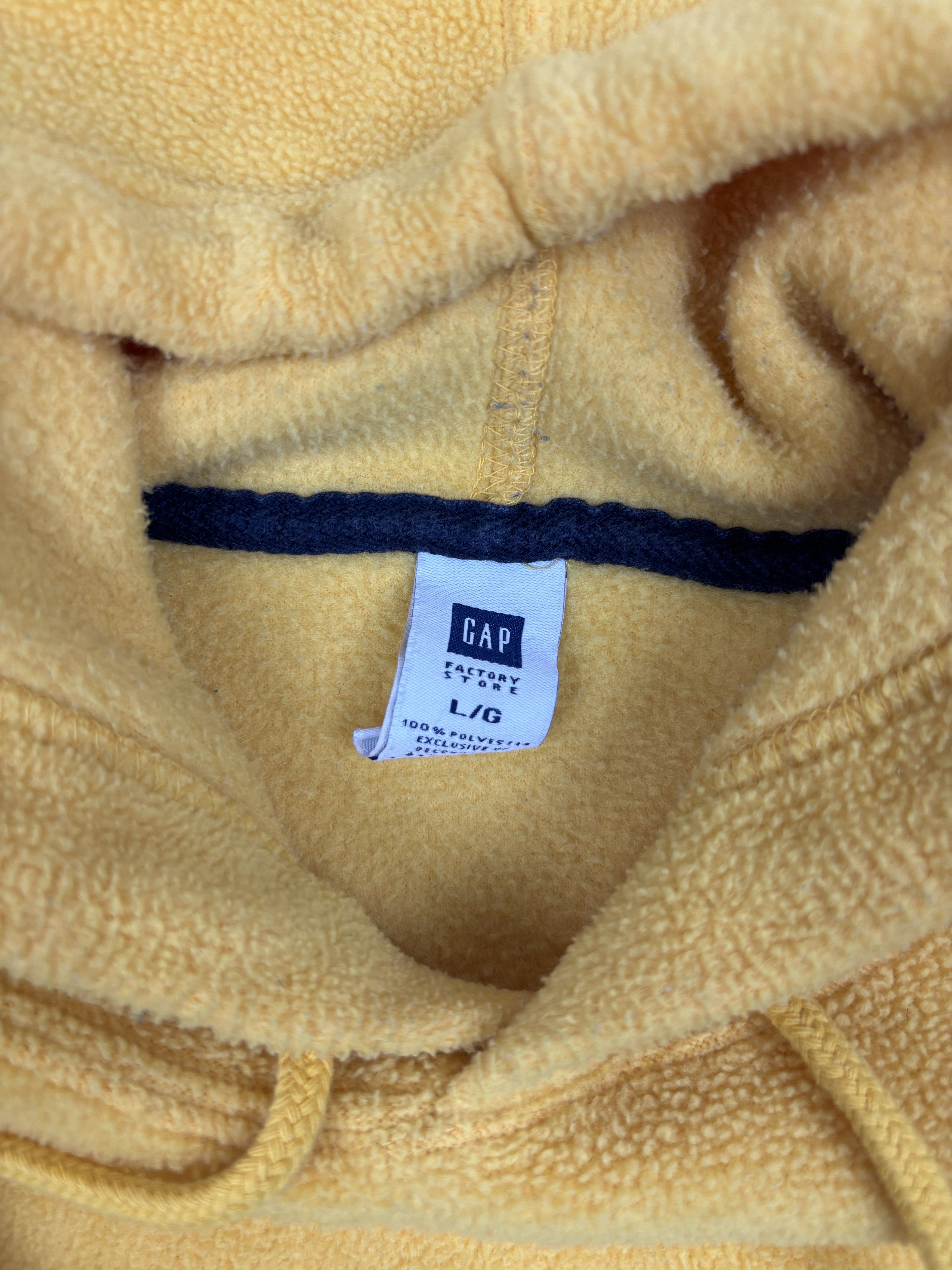 Gap Vintage Y2K Yellow Gap Fleece Hoodie Size US L / EU 52-54 / 3 - 3 Thumbnail