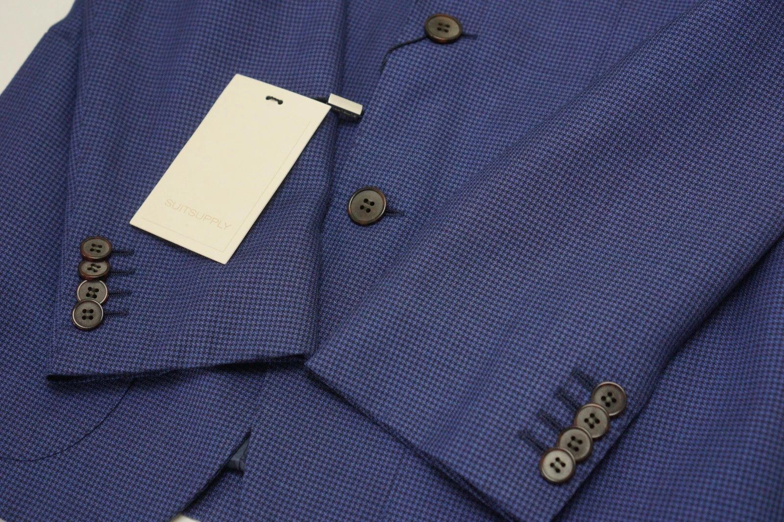 Suitsupply Men Suitsupply 3 Piece Suit Havana Patch Blue Ethomas US34 Size 34R - 5 Thumbnail