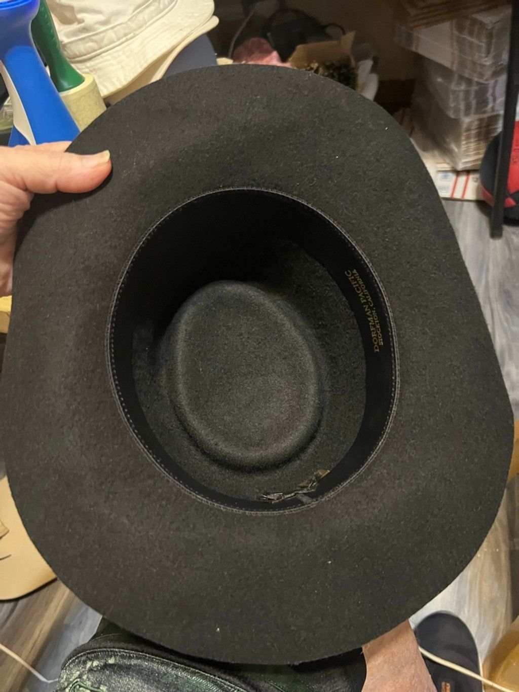 Other Dorfman Pacific Black Felt Flat Top Hat One Size Size ONE SIZE - 5 Thumbnail