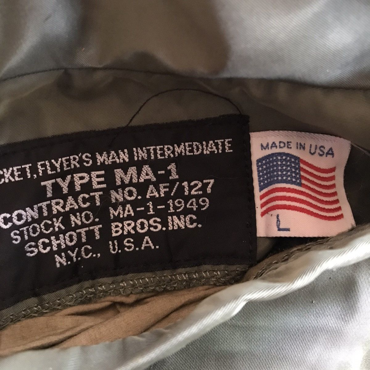 Schott Rare Vintage Schott MA 1 Flight Bomber Jacket Size US L / EU 52-54 / 3 - 14 Thumbnail