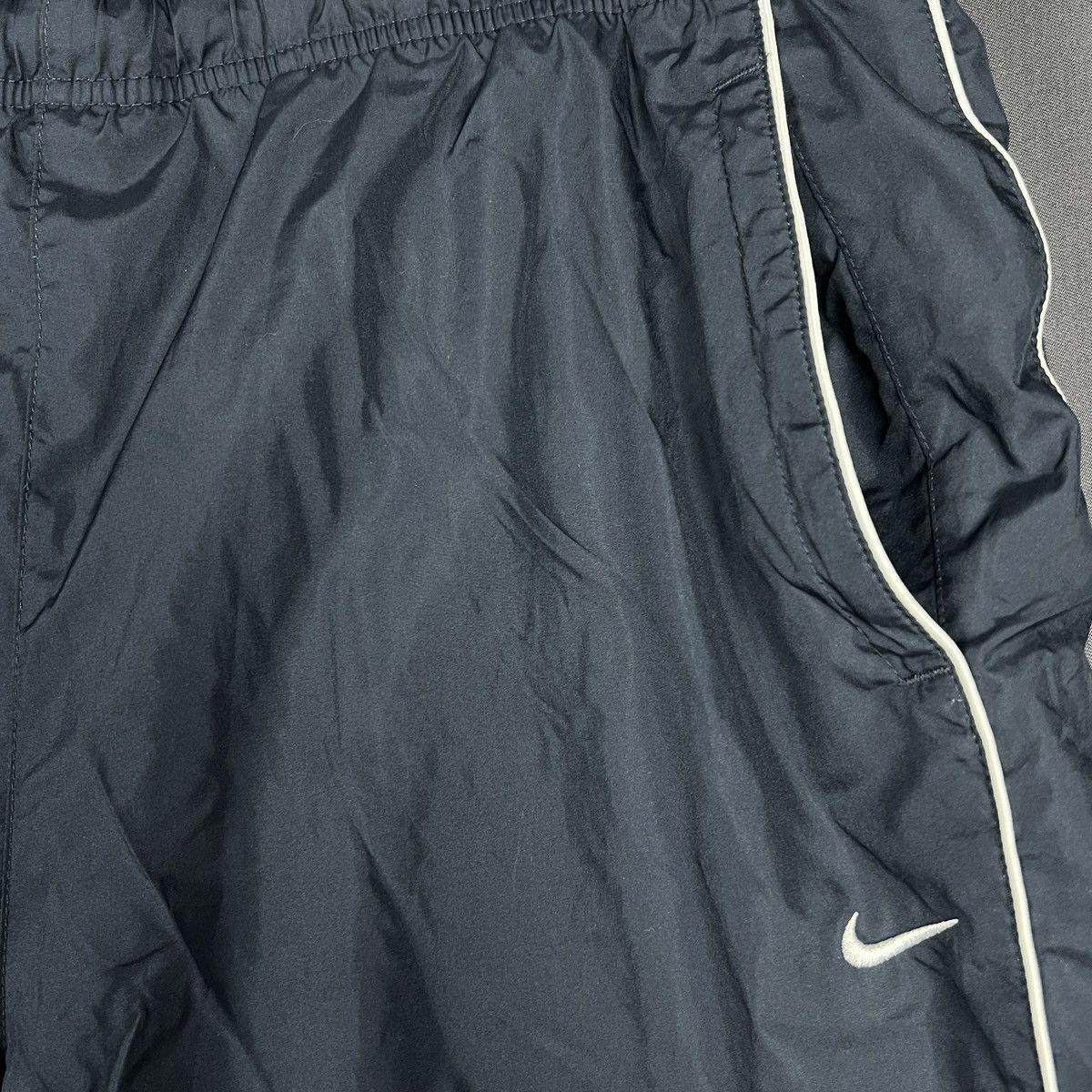 Nike × Vintage Nike Athletic Dept Nylon track Shorts size L blue White Size US 34 / EU 50 - 3 Thumbnail