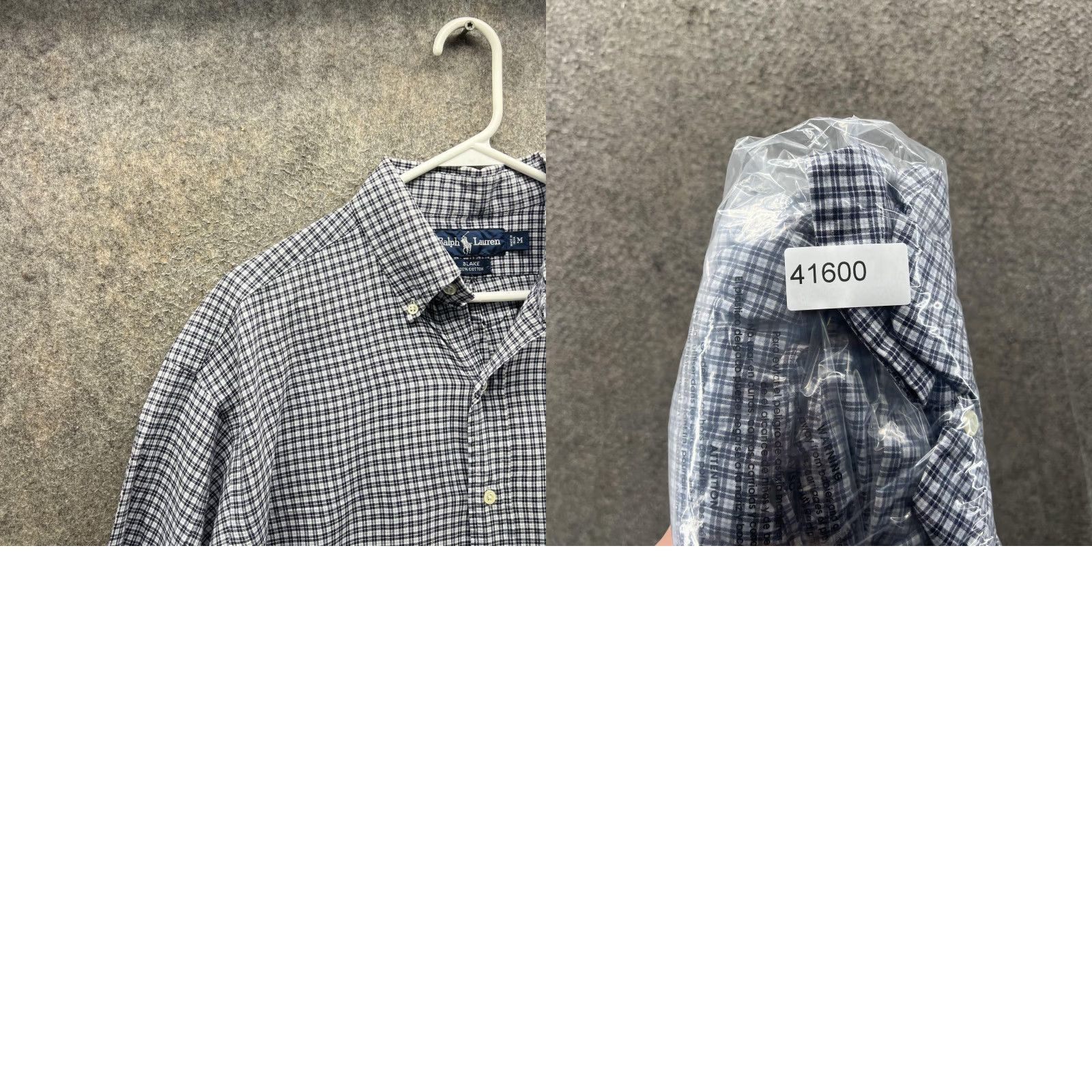 Ralph Lauren VINTAGE Ralph Lauren Shirt Mens Medium Blue Check Button Front Casual Woven Polo Pony Embroidered Size US M / EU 48-50 / 2 - 8 Thumbnail