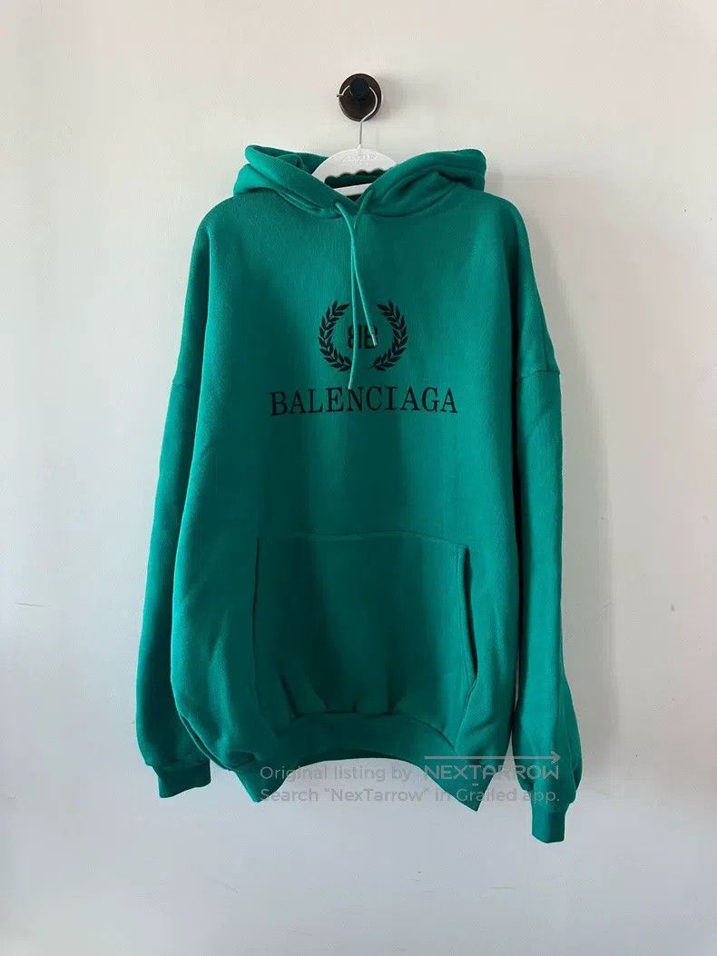 Balenciaga Balenciaga Lake Green Wheat Ear Hoodie Size US S / EU 44-46 / 1 - 1 Thumbnail