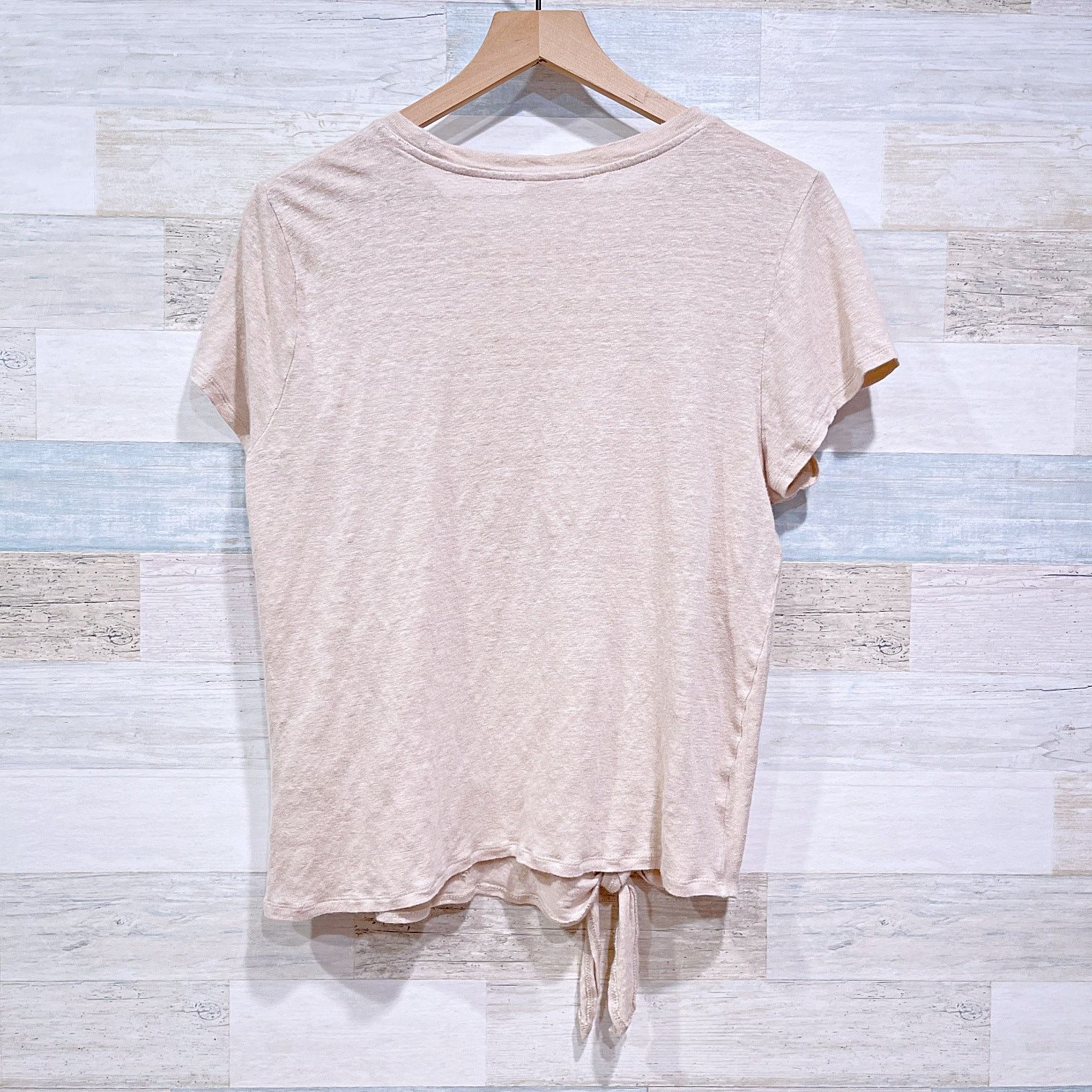 Other J Jill Love Linen Tie Hem Tee Beige Womens Large Size L / US 10 / IT 46 - 4 Thumbnail