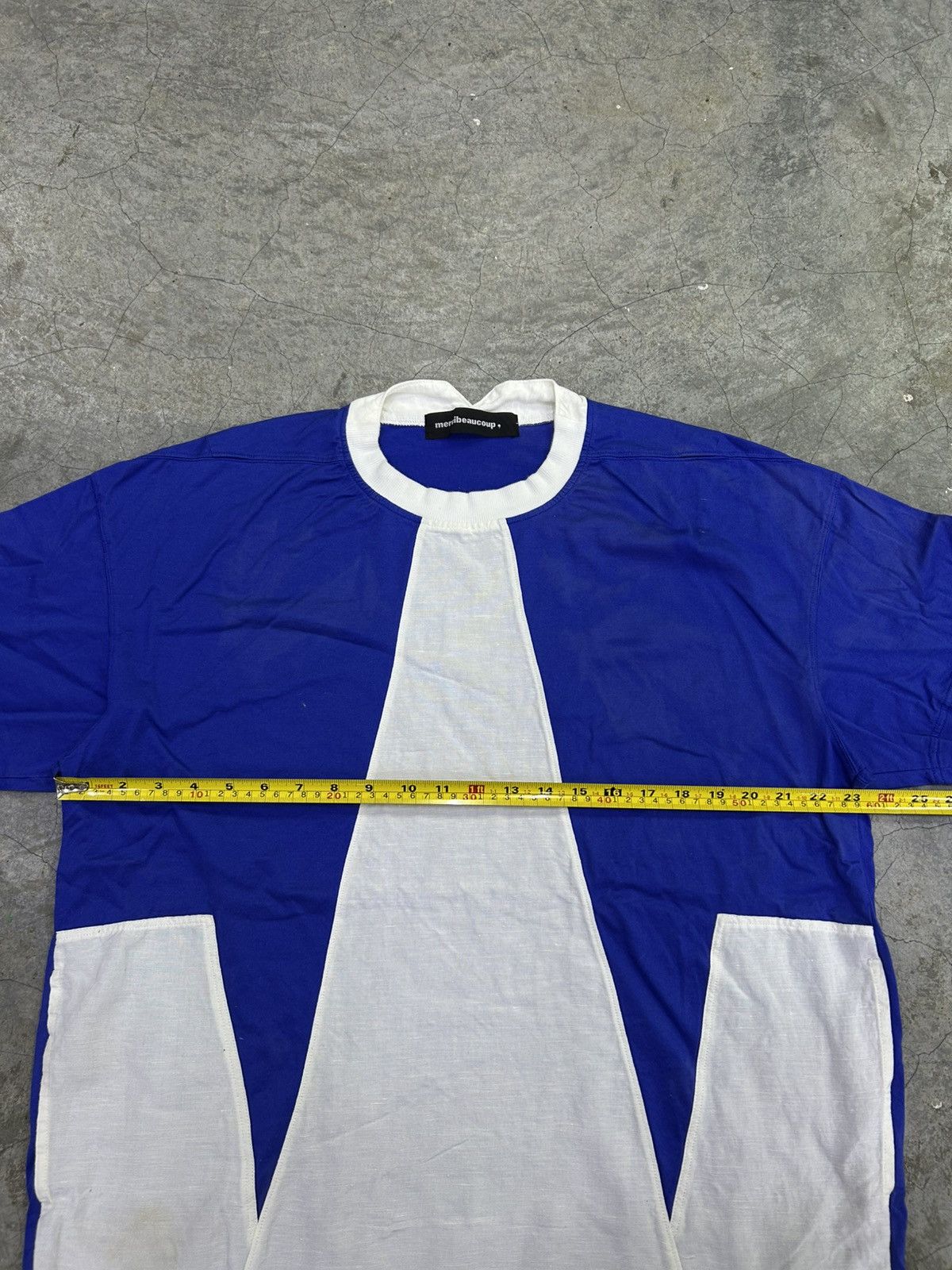 mercibeaucoup Mercibeaucoup Blue & White Geometric Panel Tee Size US L / EU 52-54 / 3 - 11 Thumbnail