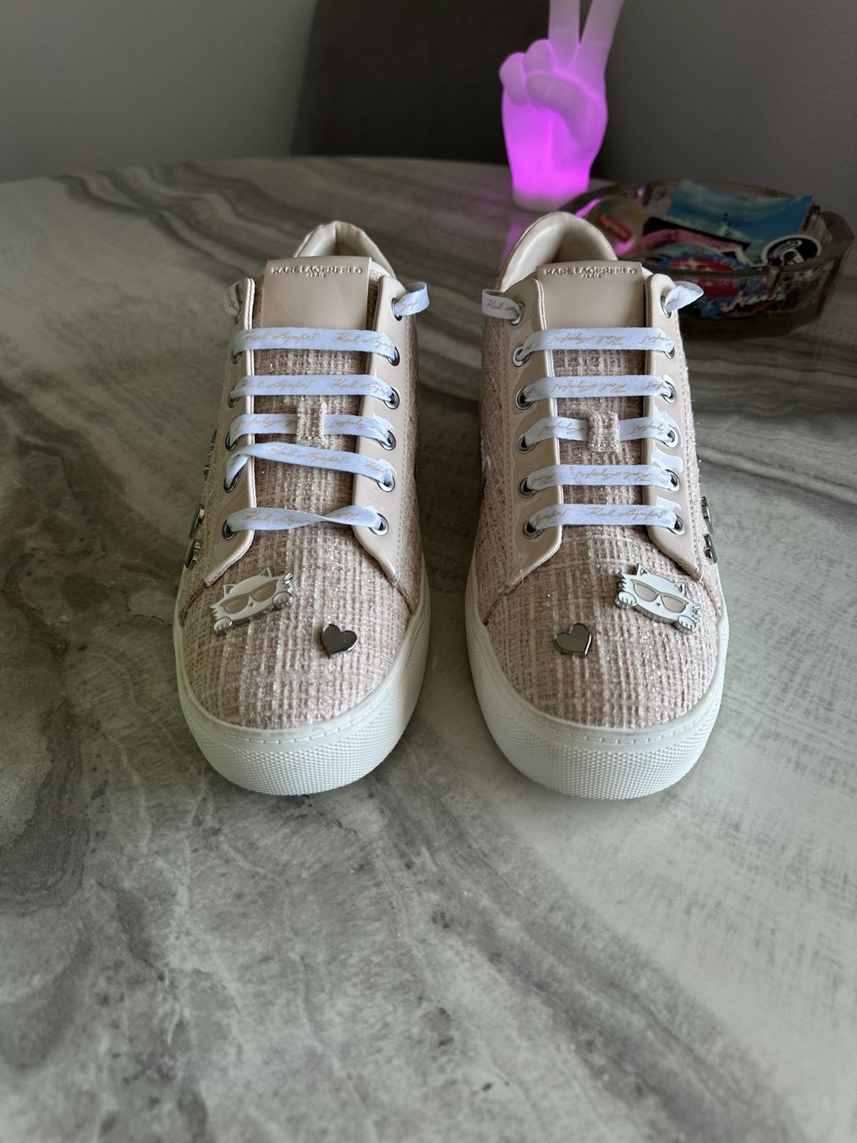 Karl Lagerfeld Karl Lagerfeld Paris Cate Pin Blush Beige Sneakers Size US 10 / IT 40 - 5 Thumbnail