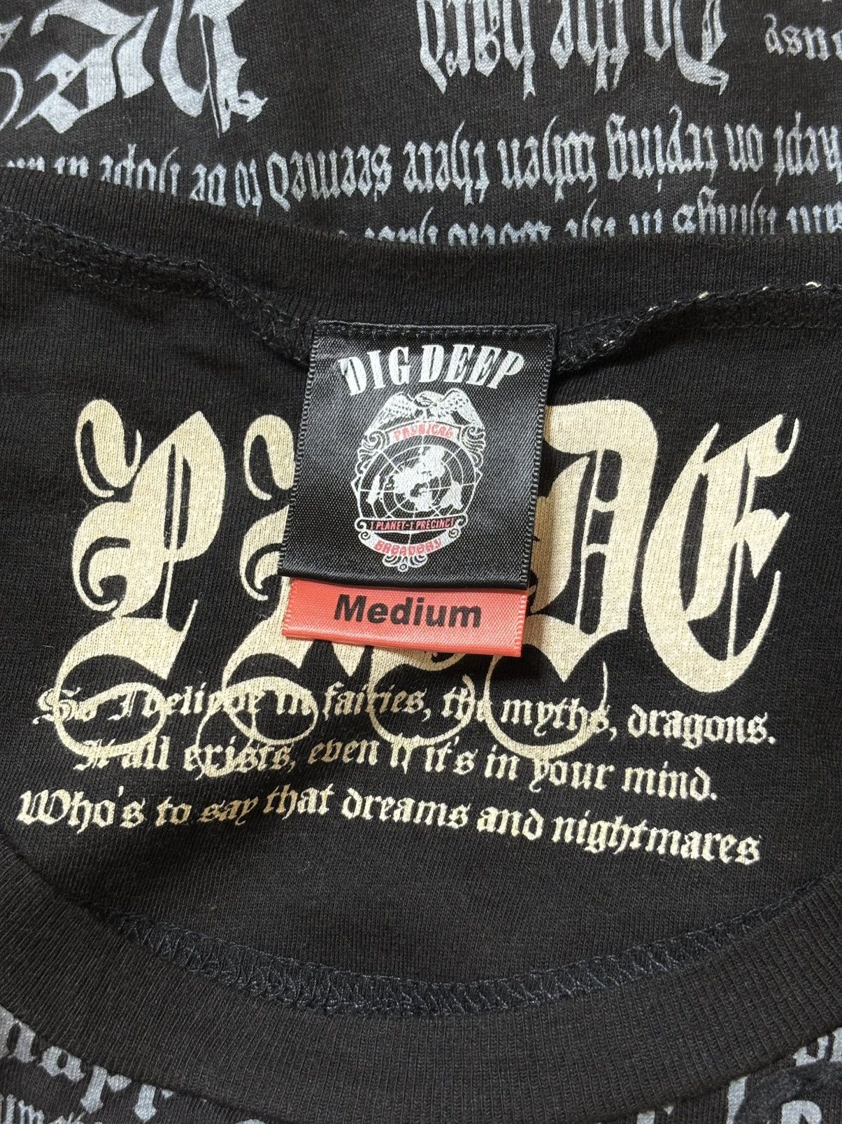 Japanese Brand 2000’s Dig Deep - Japanese Archive’s Poem Punk Style T-Shirt Size M / US 6-8 / IT 42-44 - 5 Thumbnail
