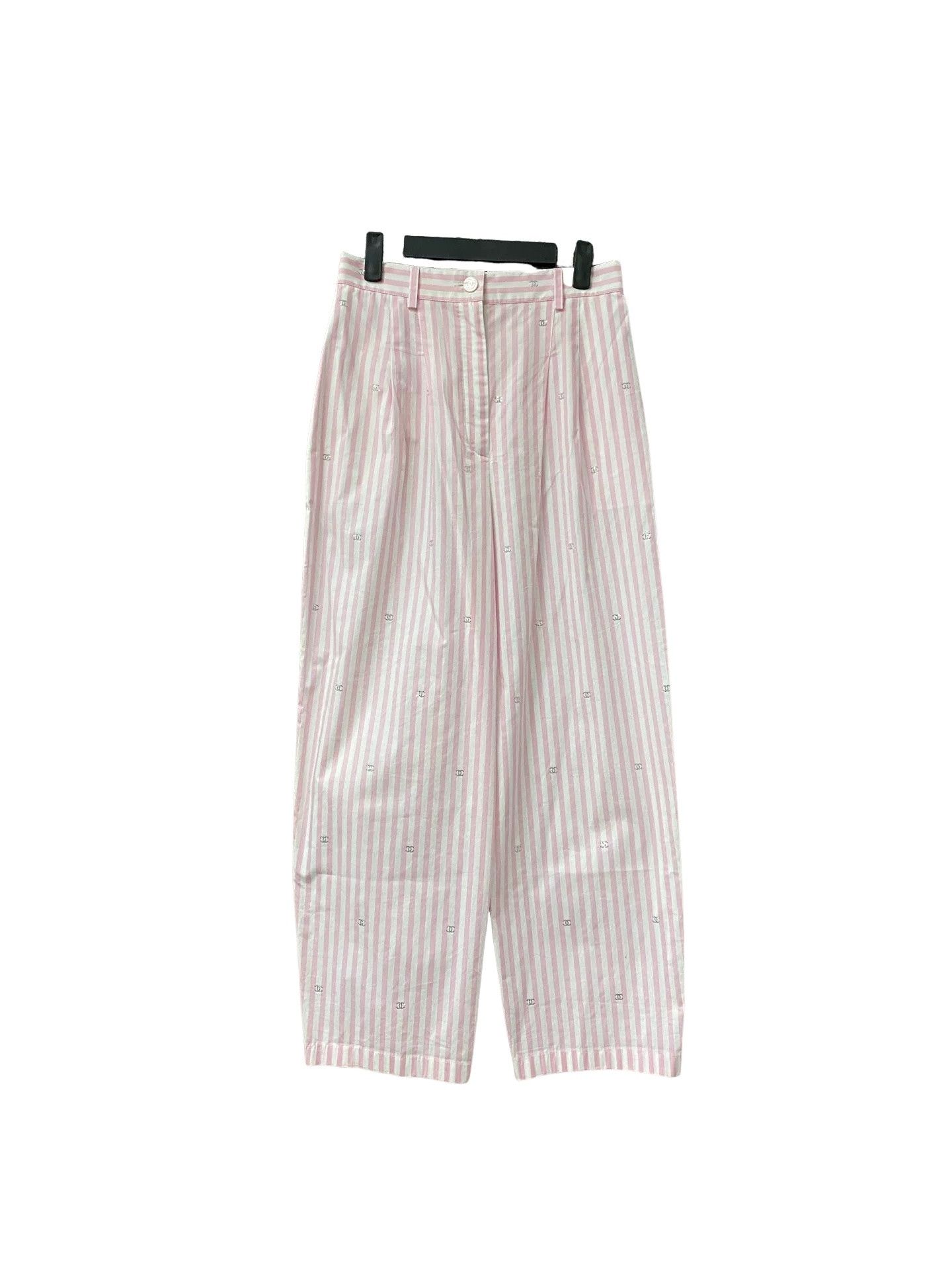 Chanel Chanel Striped Trousers Size 34 Size 25" / US 0 / IT 36 - 1 Thumbnail