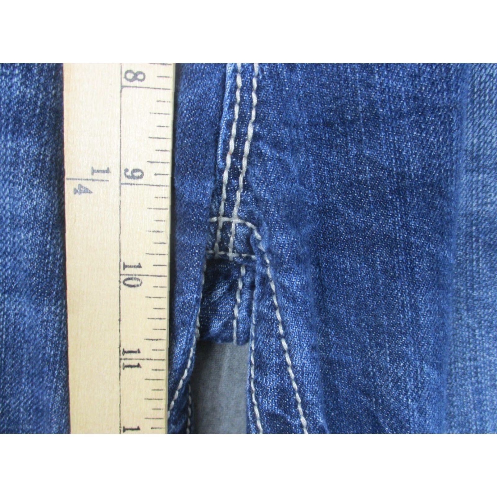Vintage Rock Revival Jeans Womens 29 Blue Emilie Boyfriend Distressed Selvedge Size 29" - 6 Thumbnail