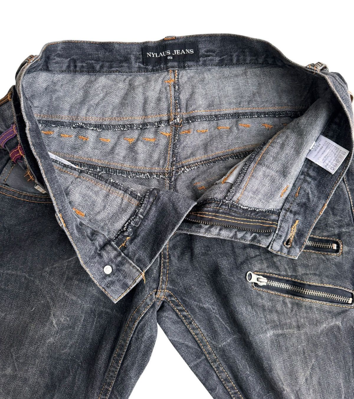 Japanese Brand 🔥Japanese Brand Nylaus Distressed Zipper Denim Jeans Size US 32 / EU 48 - 10 Thumbnail