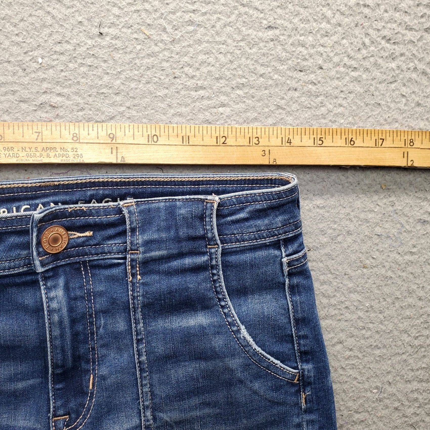 American Eagle Outfitters American Eagle Outfitters Womens Size 4 Blue Denim Hi-Rise Stretch Cut-Off Hem Size 27" / US 4 / IT 40 - 3 Thumbnail
