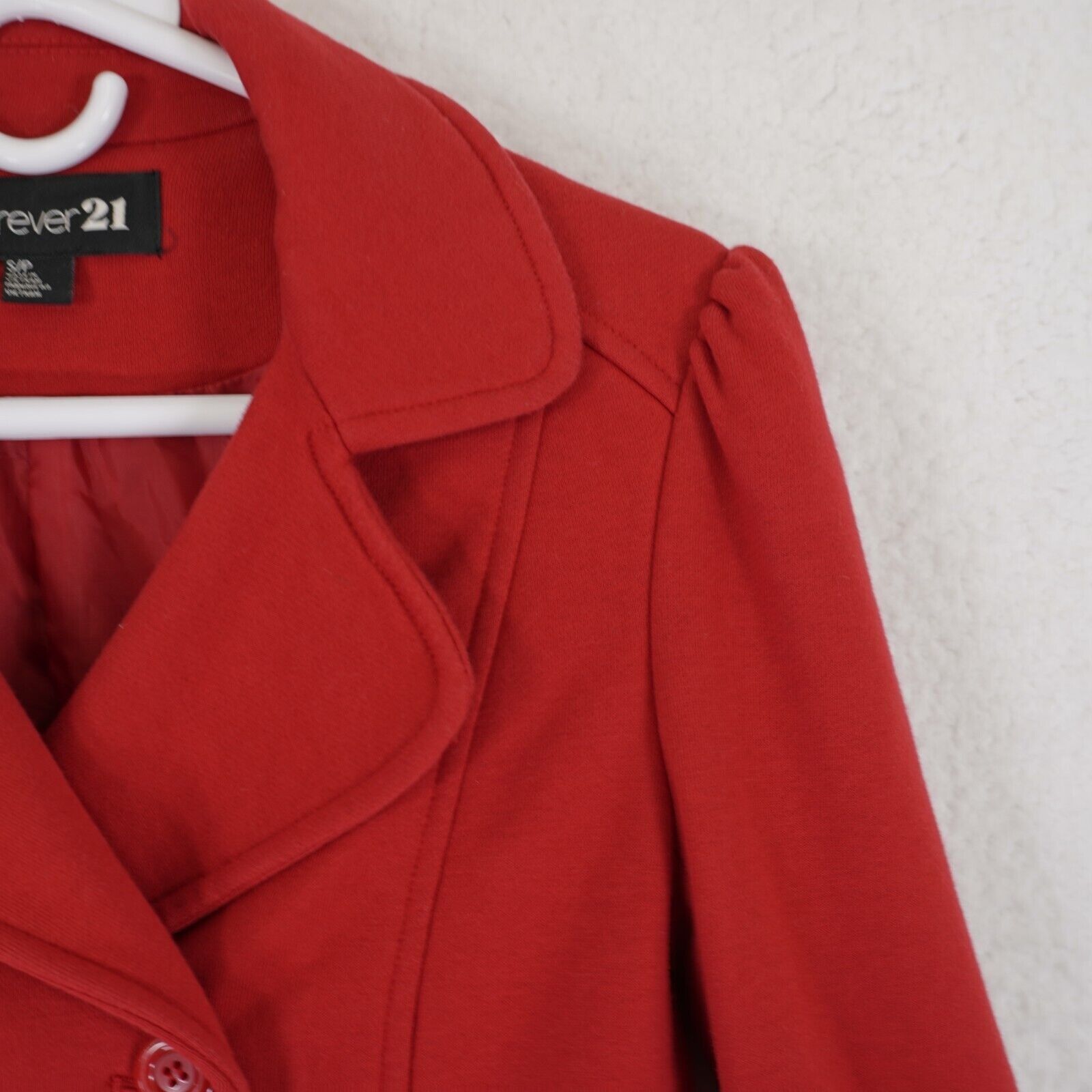 Forever 21 Forever 21 Small Red Double Breasted Cotton Polyester Blazer Size S / US 4 / IT 40 - 4 Thumbnail