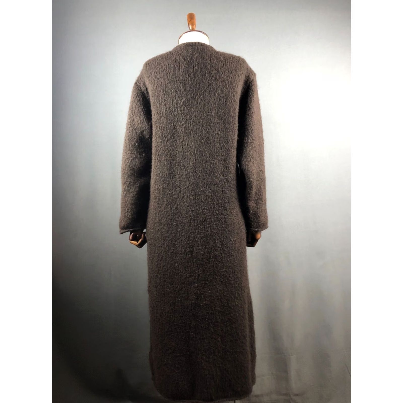Vintage Rundholz Maxi Dress Brown Long Sleeve Knit Acrylic Modacrylic Polyester Women MBuyers Note? Size M / US 6-8 / IT 42-44 - 3 Thumbnail