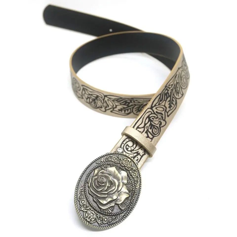 Japanese Brand × Vintage Rose Flowers Buckle Belt Size ONE SIZE - 4 Thumbnail