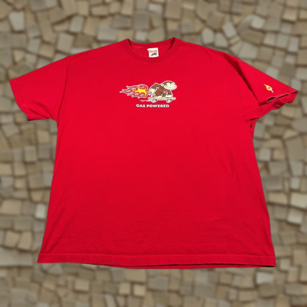 GAS VINTAGE To The Edge Shirt 2XL Adult Red GAS POWERED Monkey Skater Prime Cut Y2K Mens Size US XXL / EU 58 / 5 - 1 Thumbnail