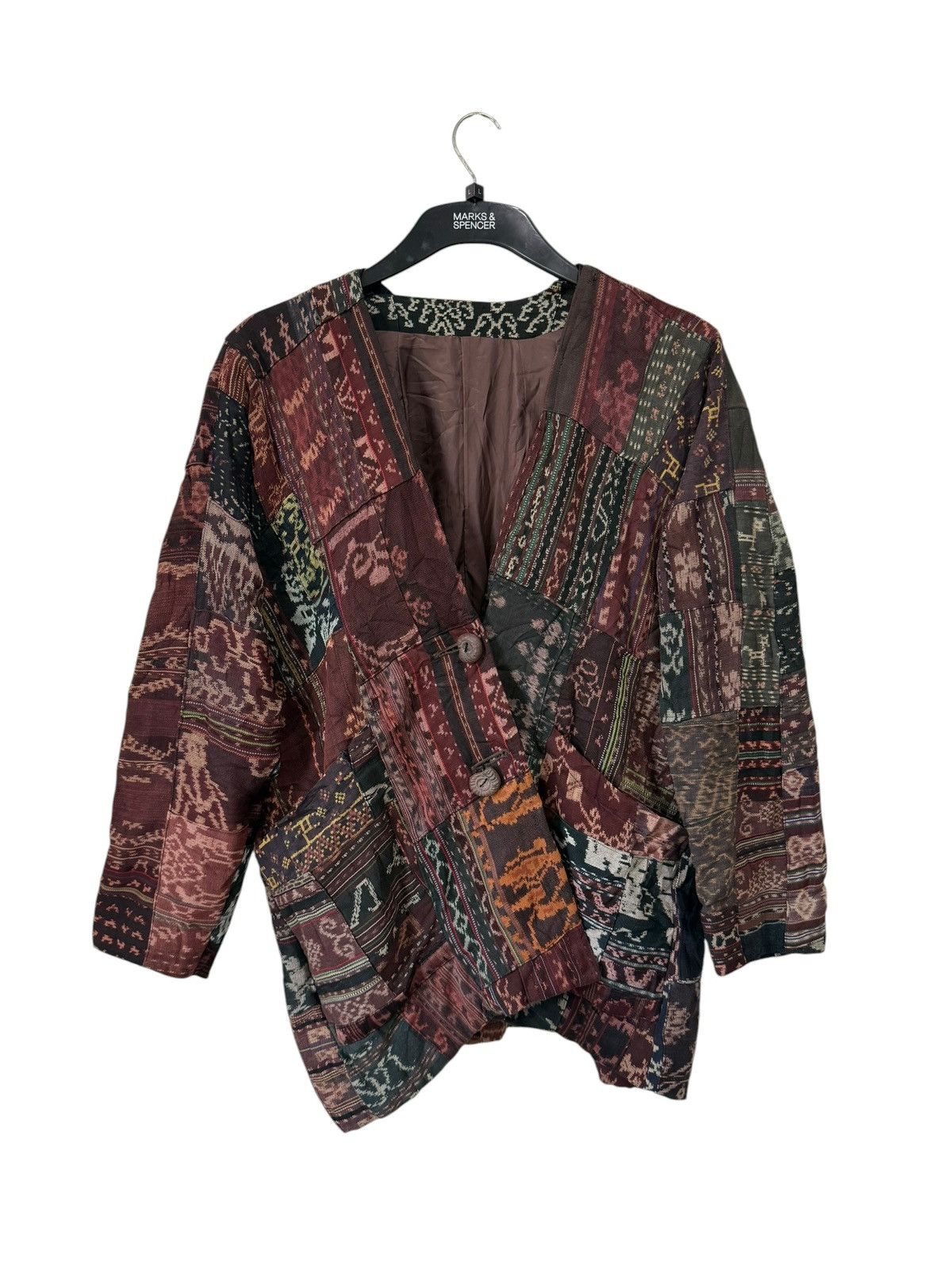 Art Comes First Japanese Brand Patchwork Jacket Rayon Jacket Oversized Size L / US 10 / IT 46 - 2 Thumbnail
