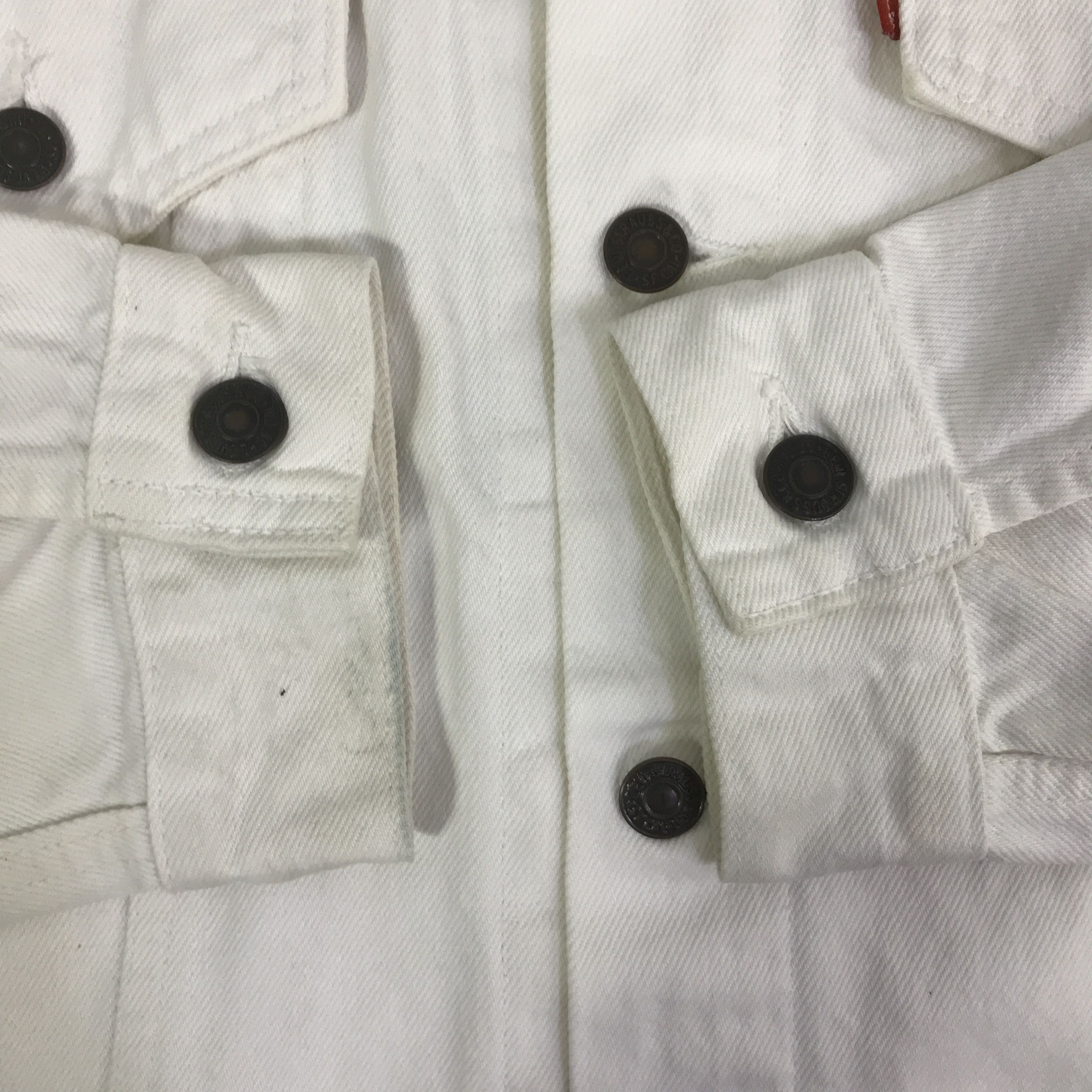 Levi's Vintage Clothing LEVIS STRAUSS TRACKER WHITE DENIM JACKET K84B17 Size US L / EU 52-54 / 3 - 9 Thumbnail