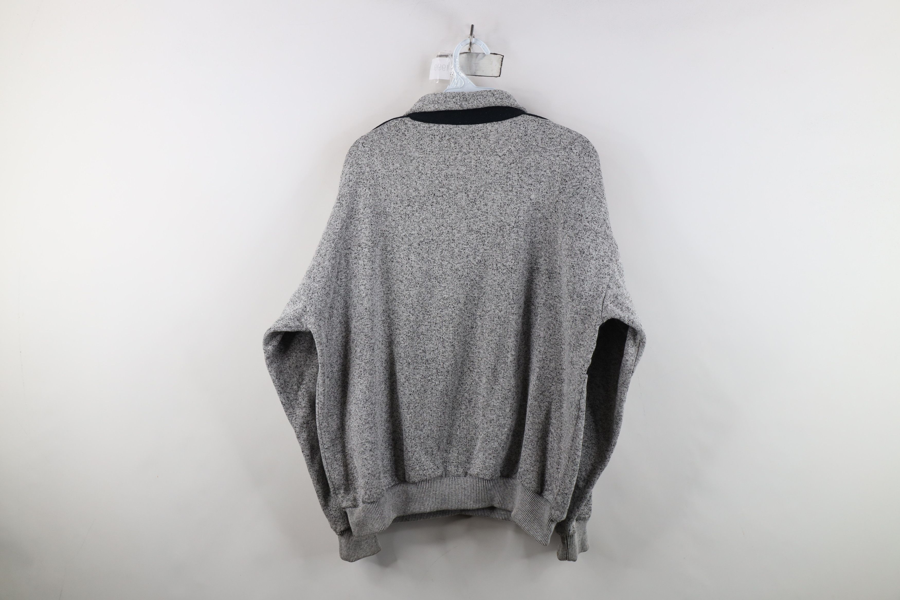 Vintage Vintage 90s Streetwear Striped Collared Sweatshirt Gray Size US L / EU 52-54 / 3 - 11 Thumbnail