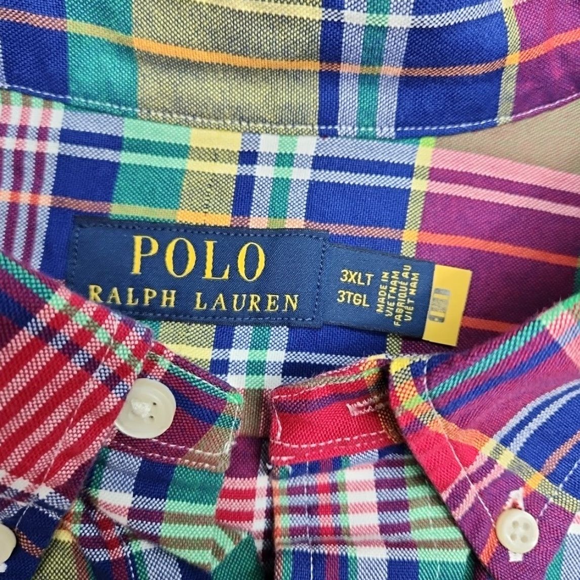 Polo Ralph Lauren Polo Ralph Lauren Shirt Men 3XLT Big Classic Button-Up Plaid Madras Performance Button-Down Multicolor Plaid Classic Preppy All Seasons Size US XXL / EU 58 / 5 - 4 Thumbnail