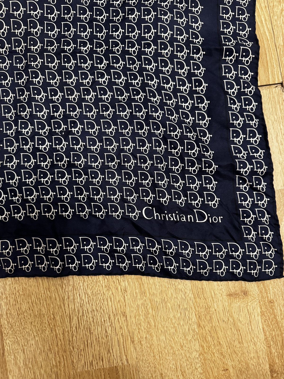 Dior Christian Dior Silk Trotter Monogram Navy Logo Scarf Size ONE SIZE - 6 Thumbnail