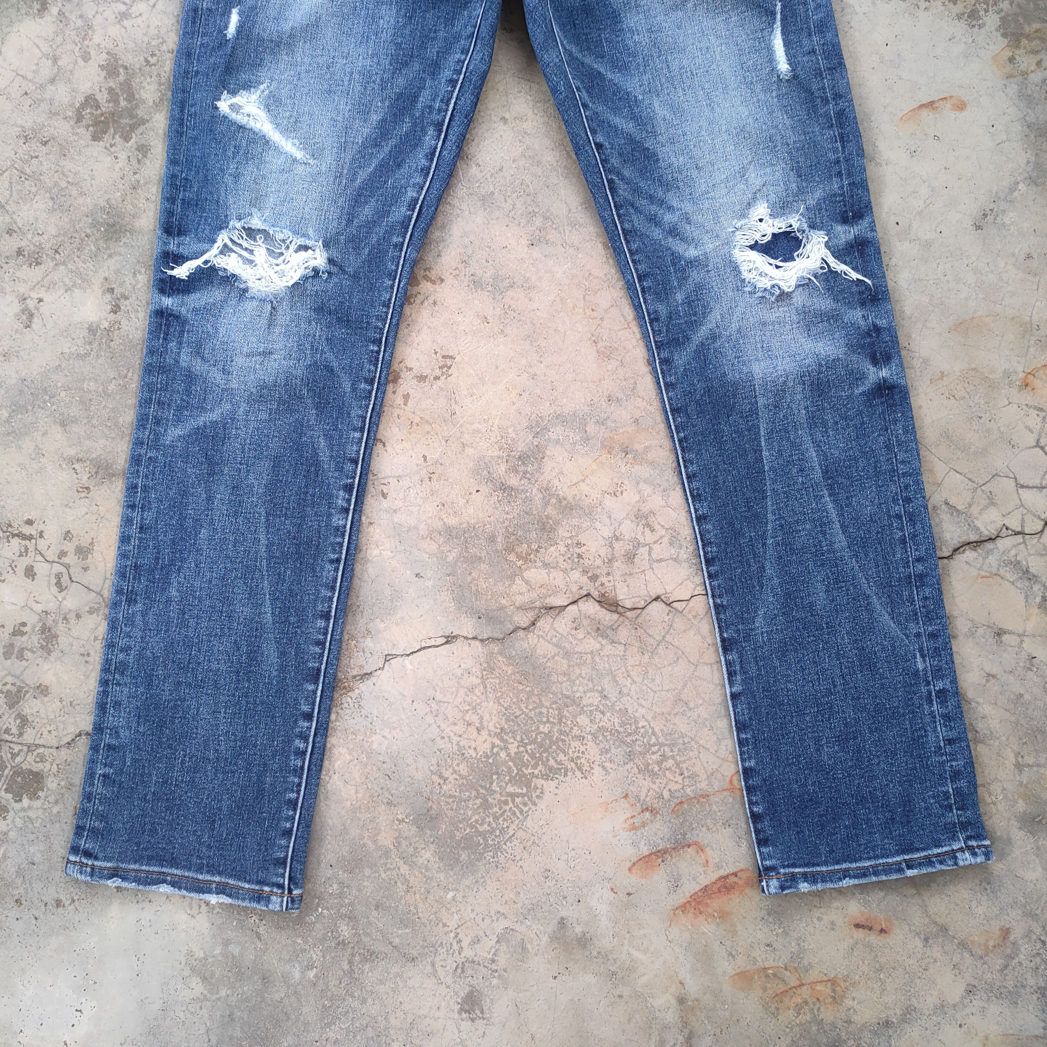 Japanese Brand × Jean × Vintage W32 VINTAGE JAPANESE SKINNY FADED DISTRESSED JEANS PANTS Size US 32 / EU 48 - 4 Thumbnail