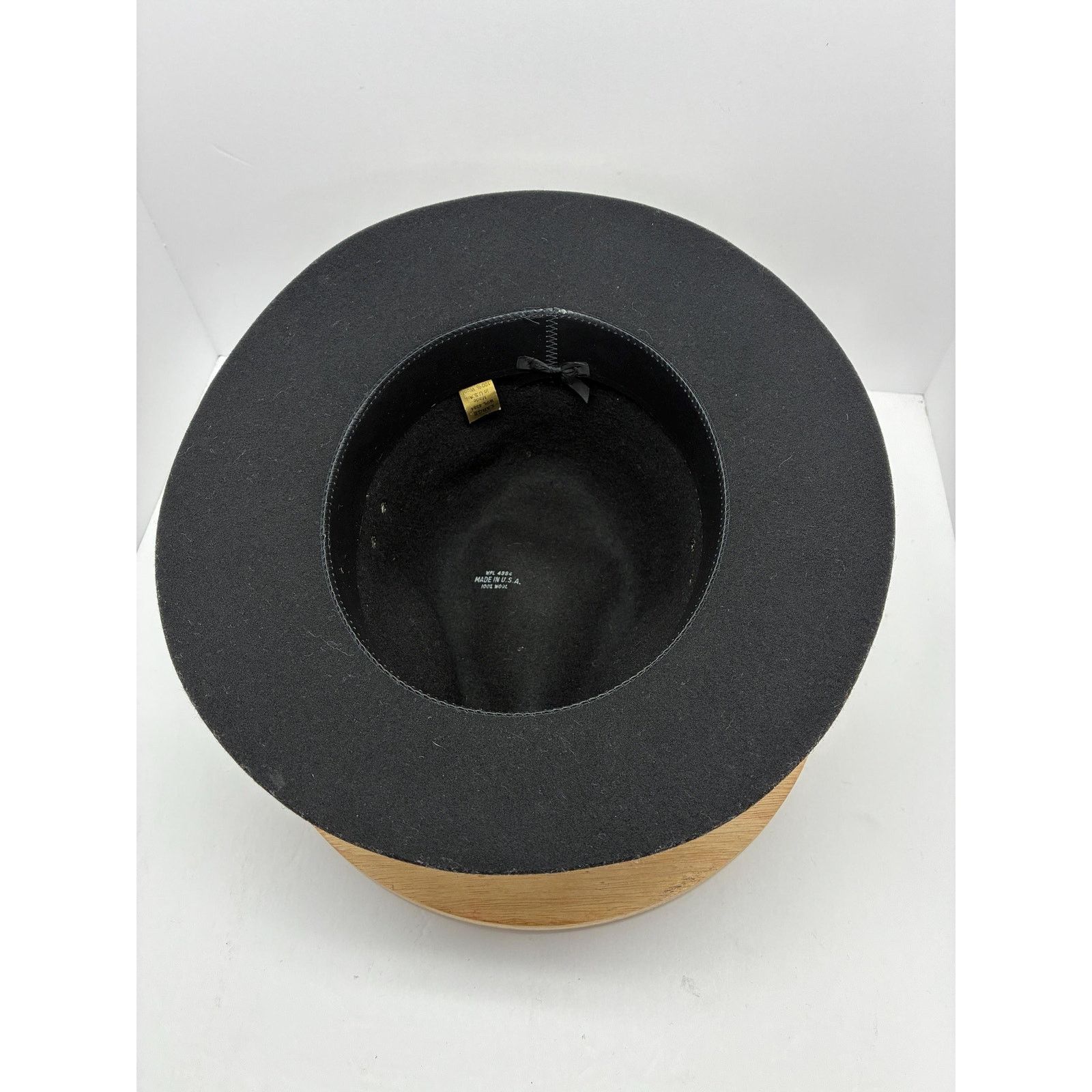 Other Vintage Mobster Style Wool Hat Black Wide Brim Fedora Size ONE SIZE - 9 Thumbnail