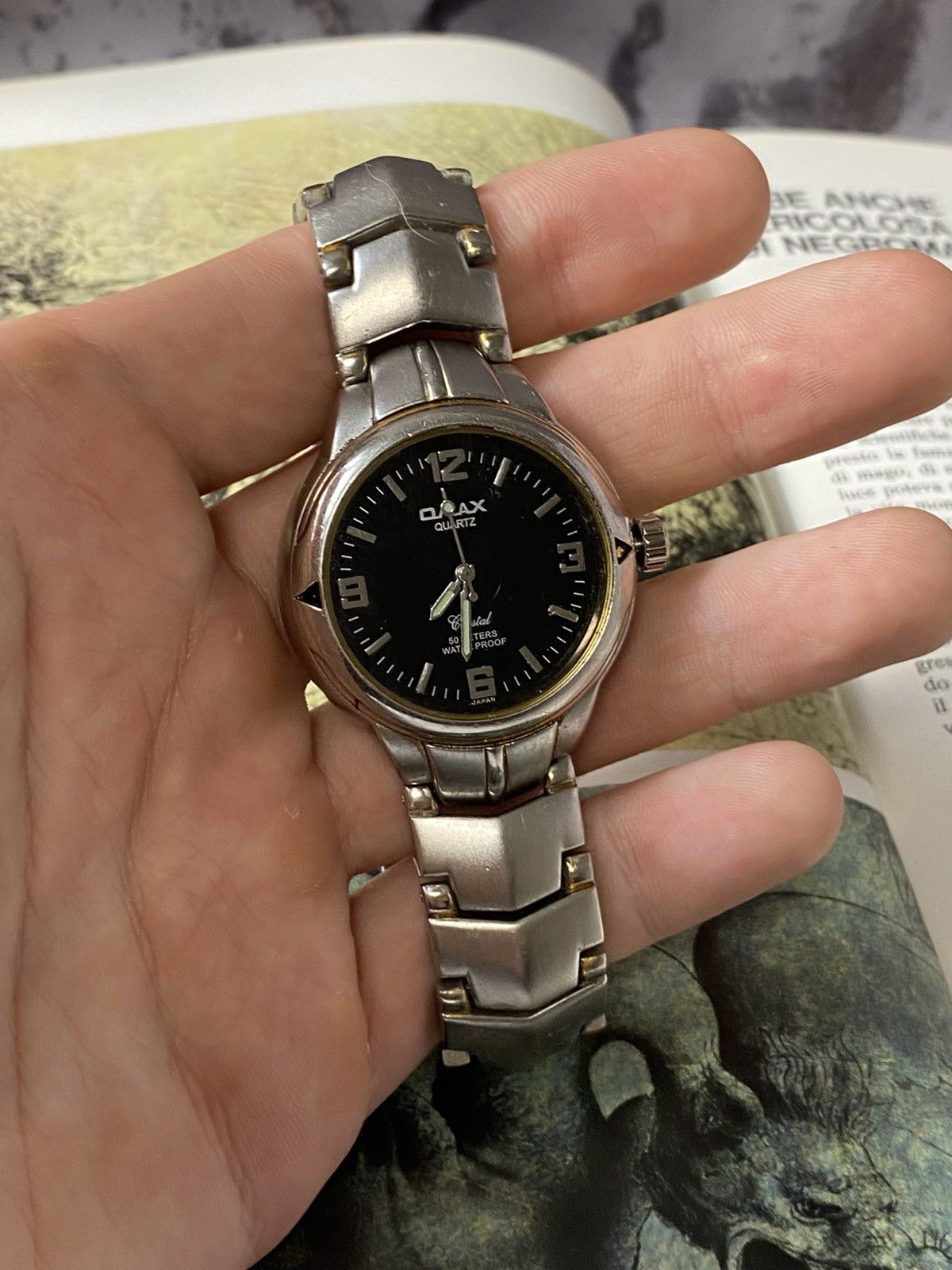 Japanese Brand Vintage OMAX Quartz Watch 3 ATM, Steel, Black Dial Size ONE SIZE - 6 Thumbnail