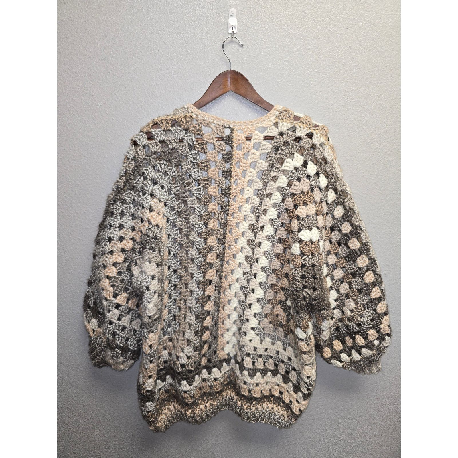 Other Boho Knitwear Cardigan Brown Ombre Oversized Crochet Sweater Size ONE SIZE - 6 Thumbnail