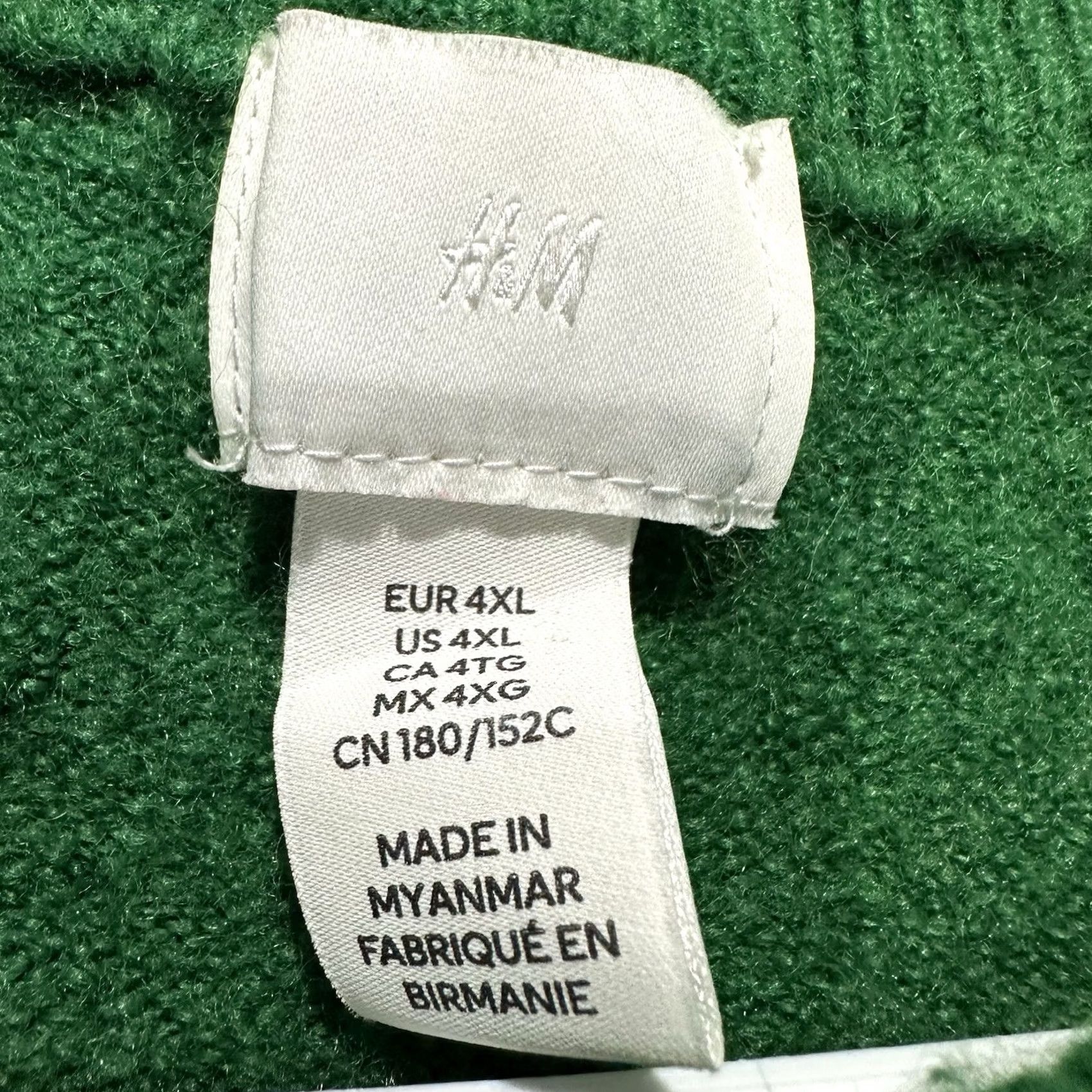 H&M H&M Sweater Womens 4XL Green Knit Crew Neck Polyester Acrylic Wool Blend Stretch Size XXL / US 16-18 / IT 52-54 - 4 Thumbnail