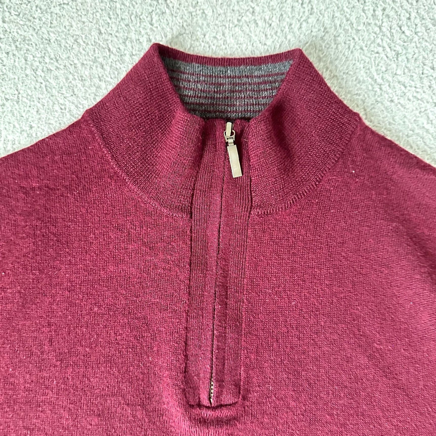 Club Room Club Room Sweater Adult Large Red Wool Knit 1/4 Zip Cranberry Pullover Mens Shirt Size US L / EU 52-54 / 3 - 3 Thumbnail