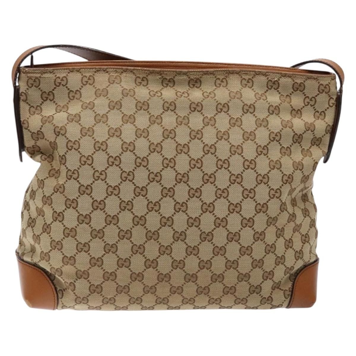 Gucci GUCCI GG Canvas Shoulder Bag Beige Silver Size ONE SIZE - 3 Thumbnail