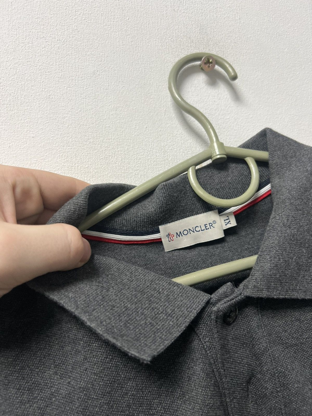 Moncler Moncler Polo Long Sleeve Gray Luxury Size US XL / EU 56 / 4 - 6 Thumbnail