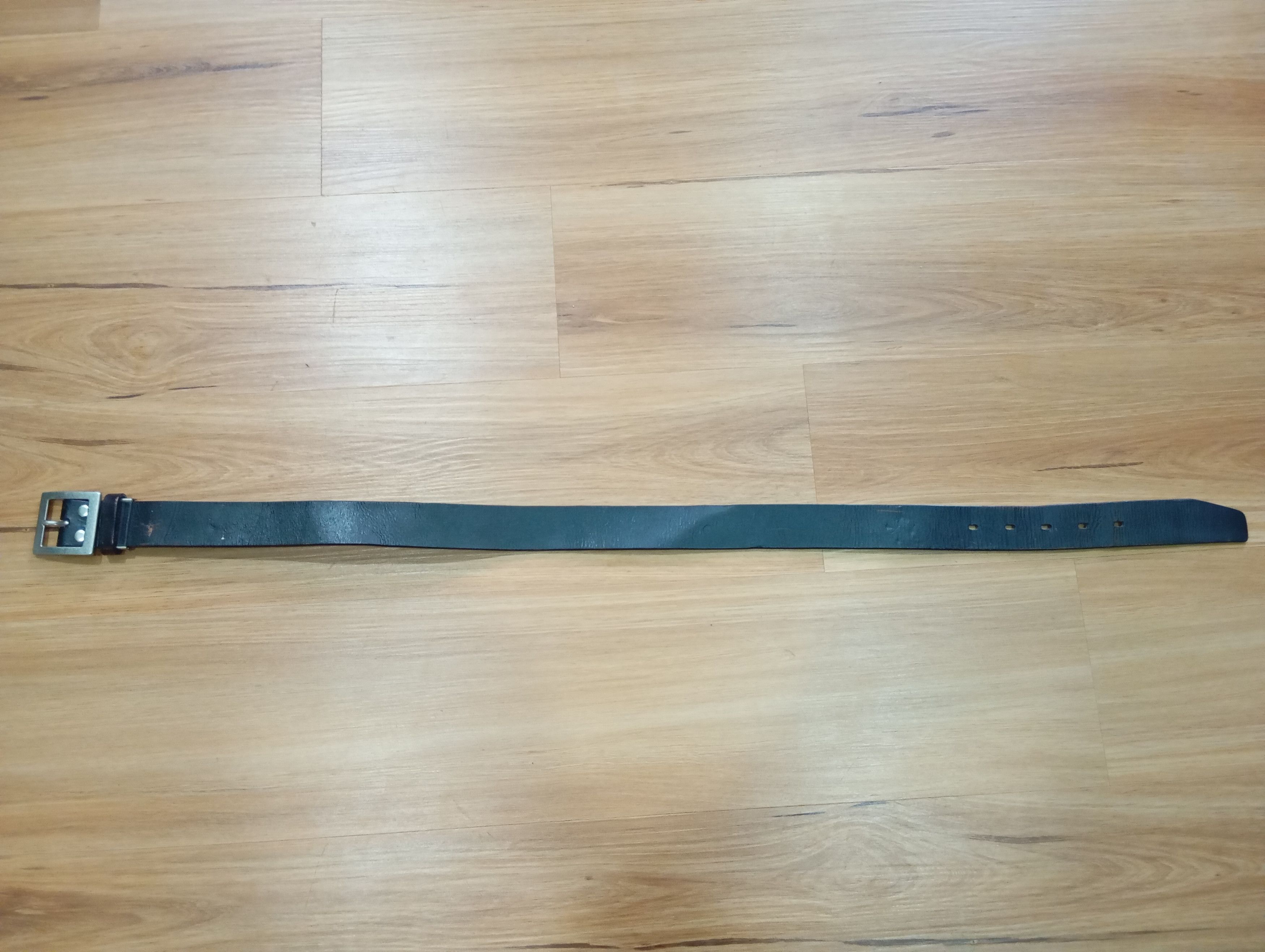 Leather Black Leather belt Size 38 - 2 Thumbnail