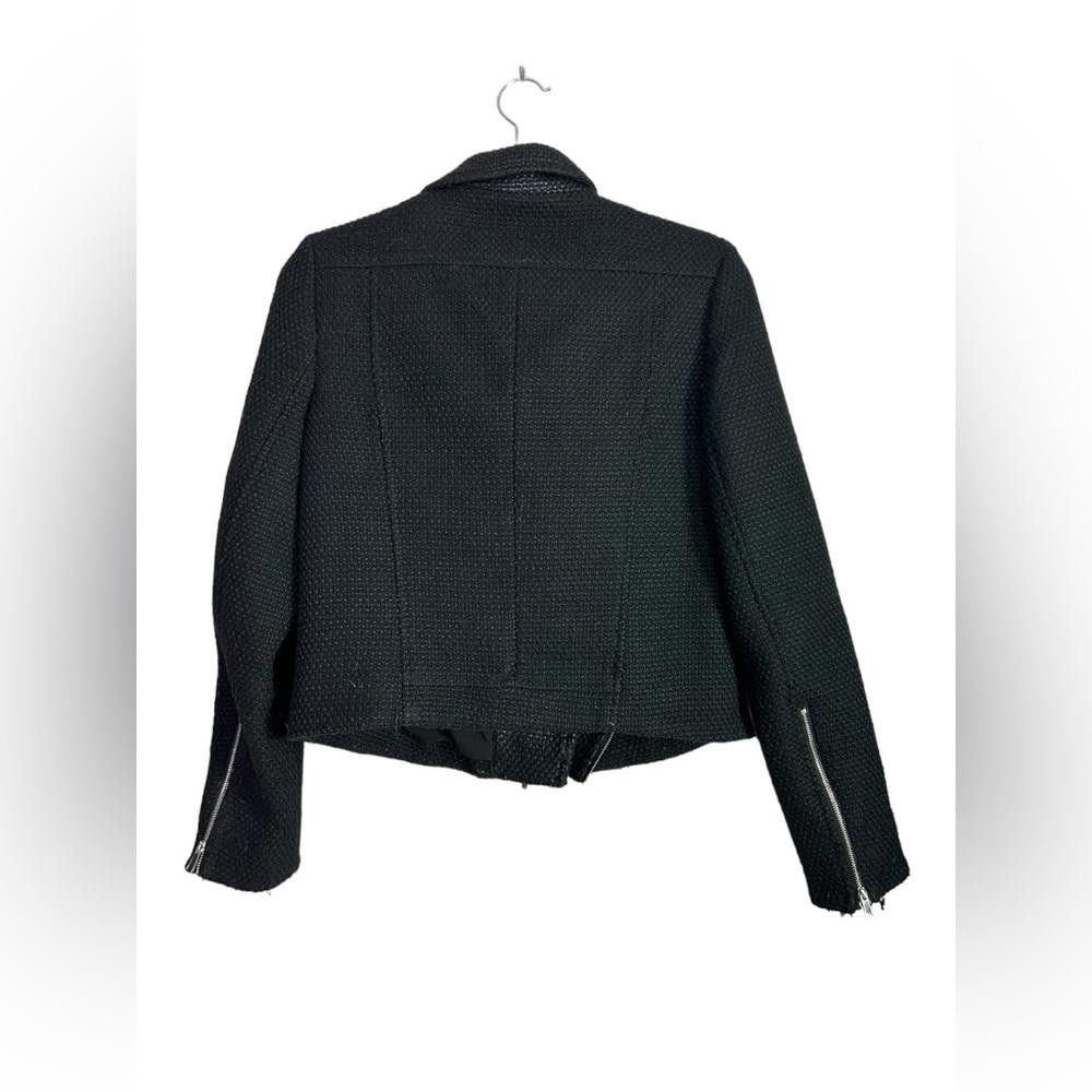 Designer 1. State l Tweed Black Moto Jacket Medium Size M / US 6-8 / IT 42-44 - 4 Thumbnail