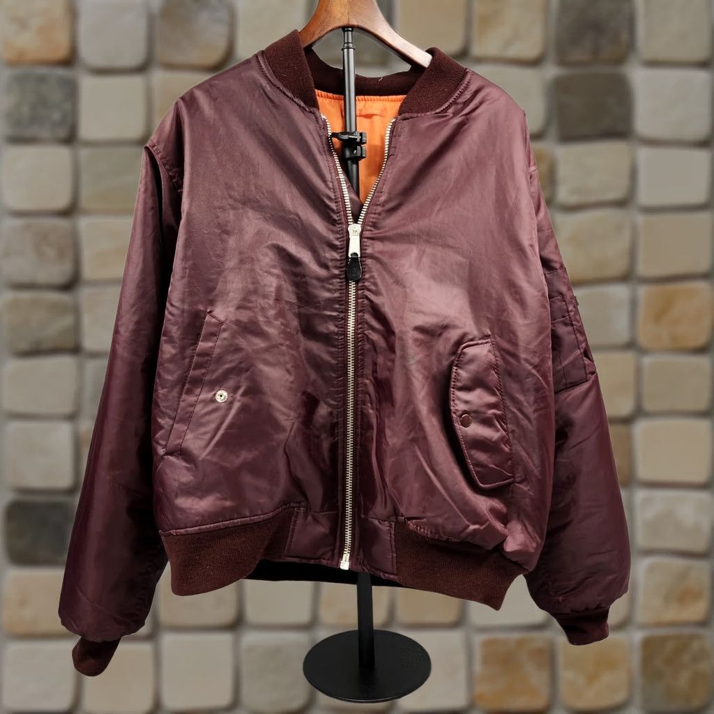 Rothco Jacket Bomber Ma-1 Flight Military Reversible Nylon Maroon Medium Mens in Red, Men's (Size Xl)