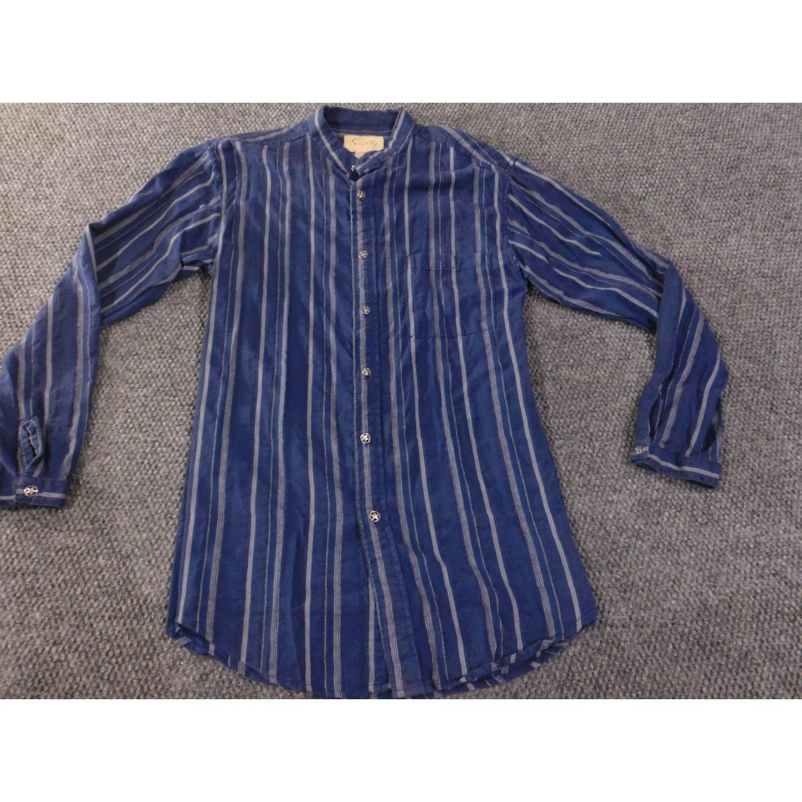 Scully Scully Western Shirt Mens Small Blue Striped Button Up Size US S / EU 44-46 / 1 - 3 Thumbnail