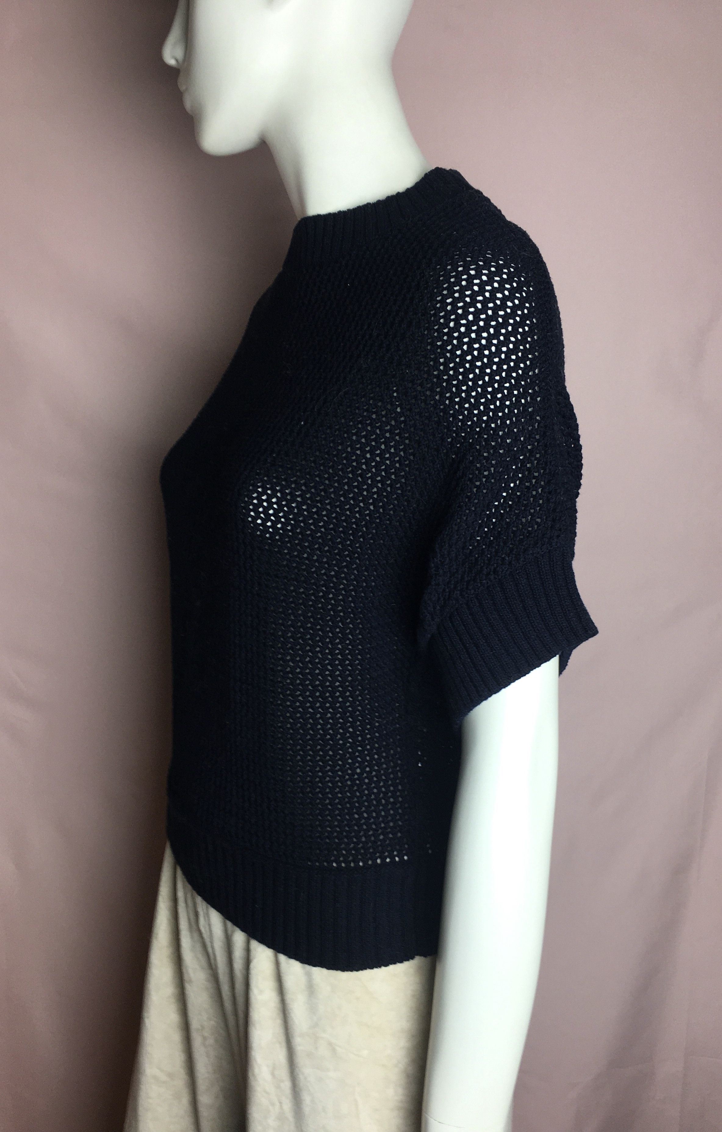 Other HERZEN'S ANGELEGENHEIT Cotton Knit Top Navy Blue EU 36 Size M / US 6-8 / IT 42-44 - 3 Thumbnail