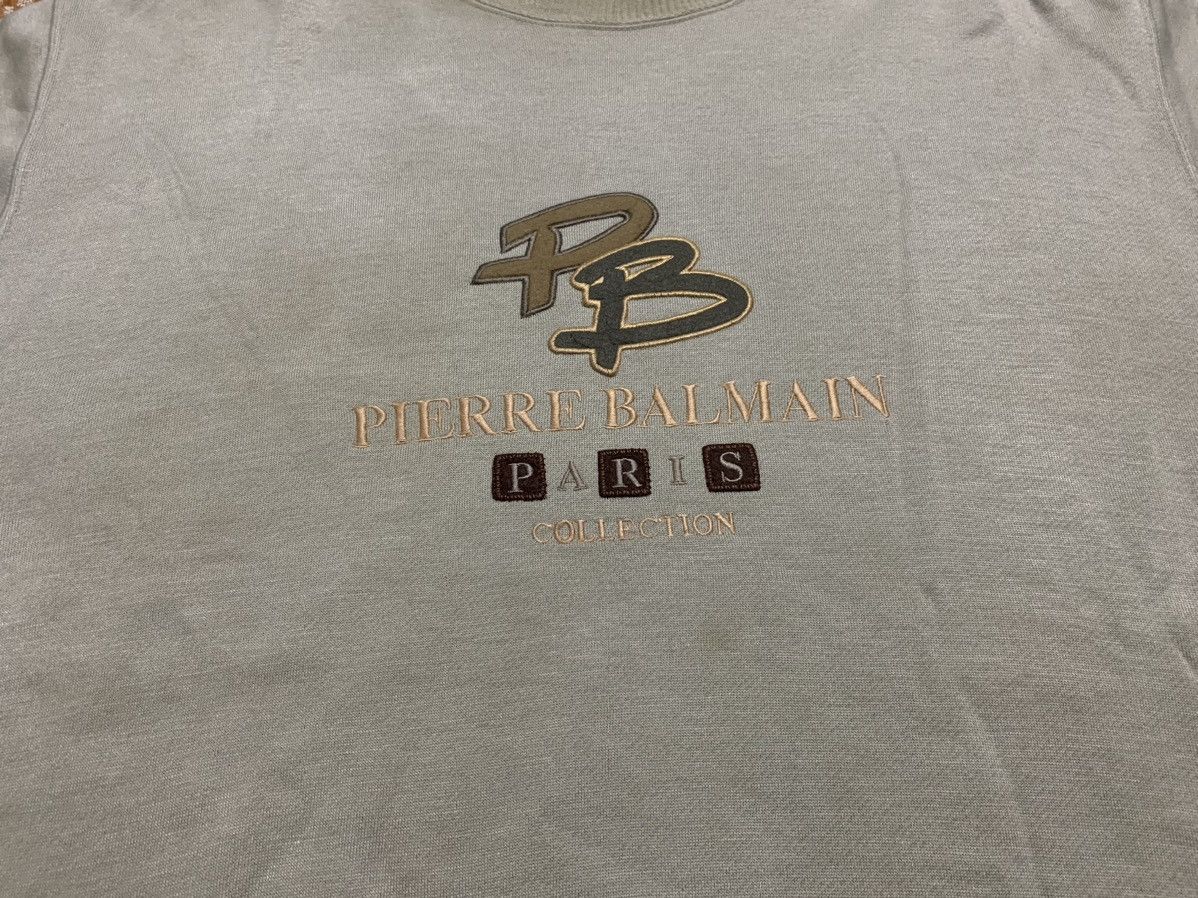Japanese Brand × Pierre Balmain × Vintage 90s PIERRE BALMAIN EMBROIDERED LOGO SWEATSHIRT Size US L / EU 52-54 / 3 - 3 Thumbnail