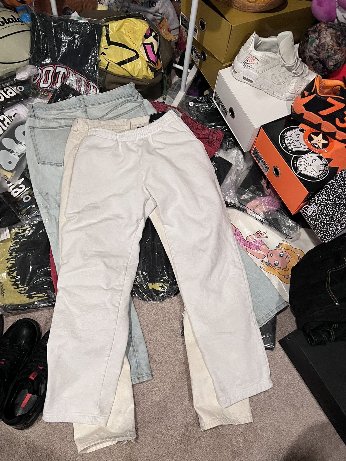 Midnight Studios Sample White Sweatpants | Midnight Studios | Shane Gonzales Size US 30 / EU 46 - 1 Thumbnail