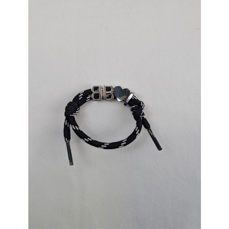 Balenciaga o1rshd1 / 555 / Size: OS / I Heart BB Bracelet Black / White Size ONE SIZE - 4 Thumbnail