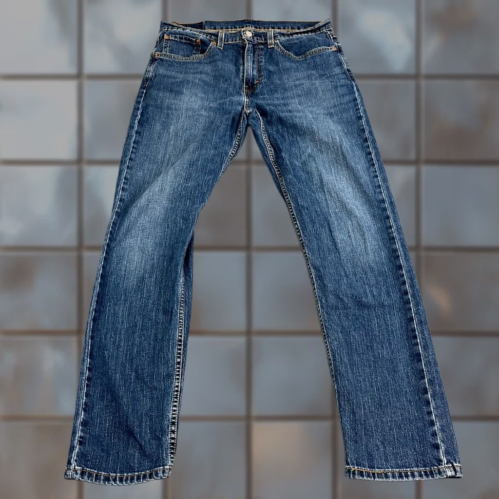 Levi's Levi's Mens Jeans Slim Skinny 34 34 Medium Wash Blue Stretch 502 Zip Fly Jeans Size US 34 / EU 50 - 1 Thumbnail