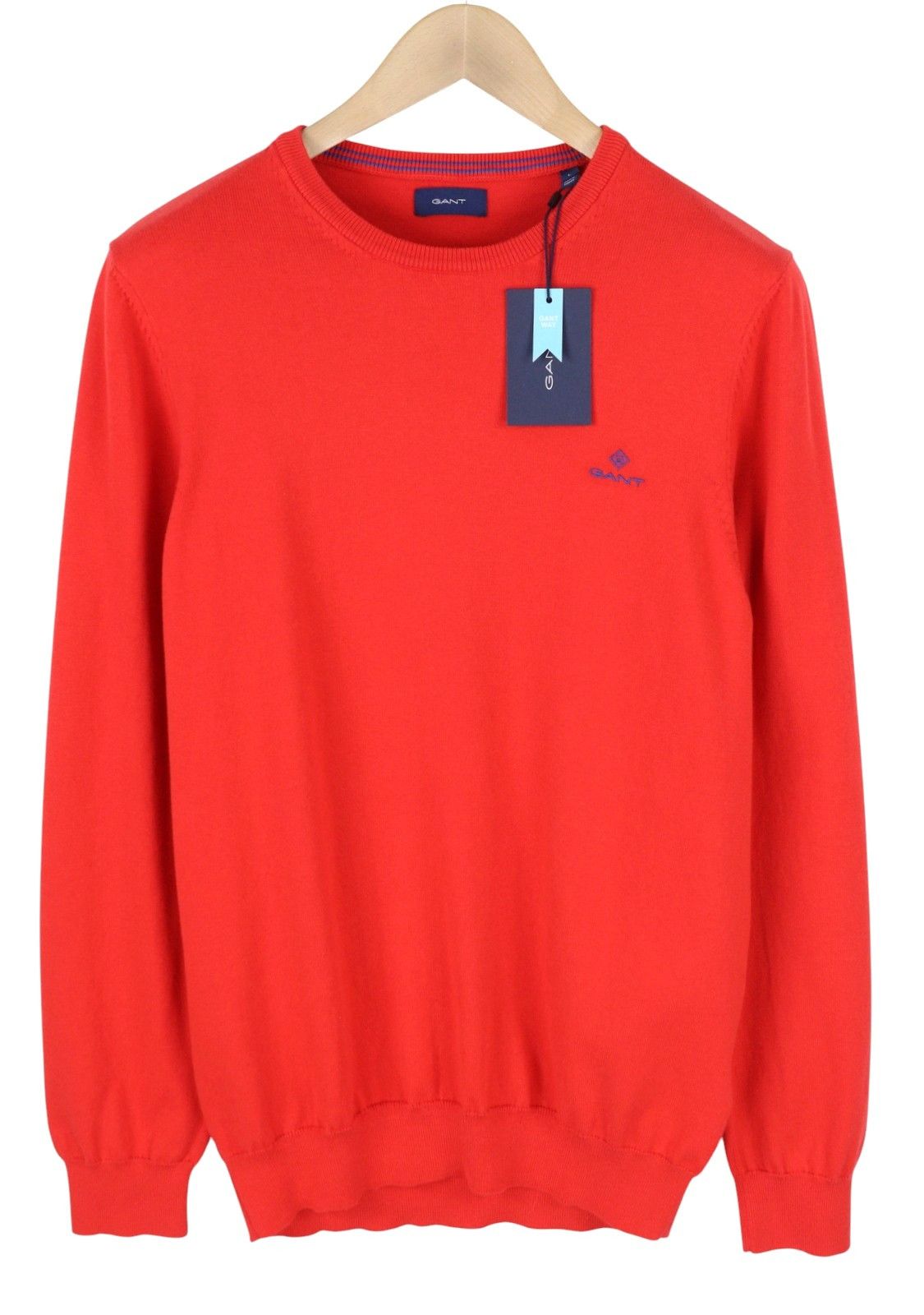 Gant STRETCH COTTON C-NECK L Lava Red Tight Knit Jumper 87242 Size US L / EU 52-54 / 3 - 3 Thumbnail