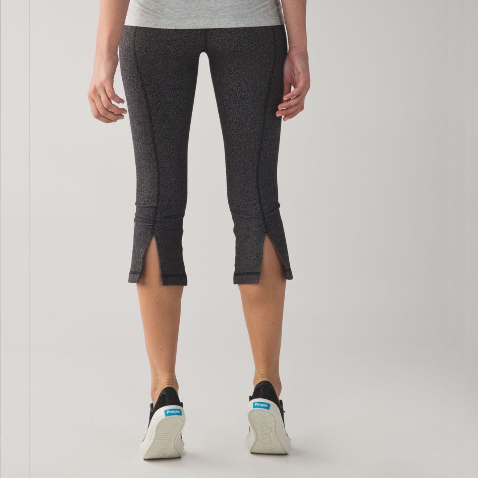Lululemon Lululemon Gather & Crow Crop Gray Herringbone Leggings 2 Size 24" / US 00 / IT 34 - 3 Thumbnail