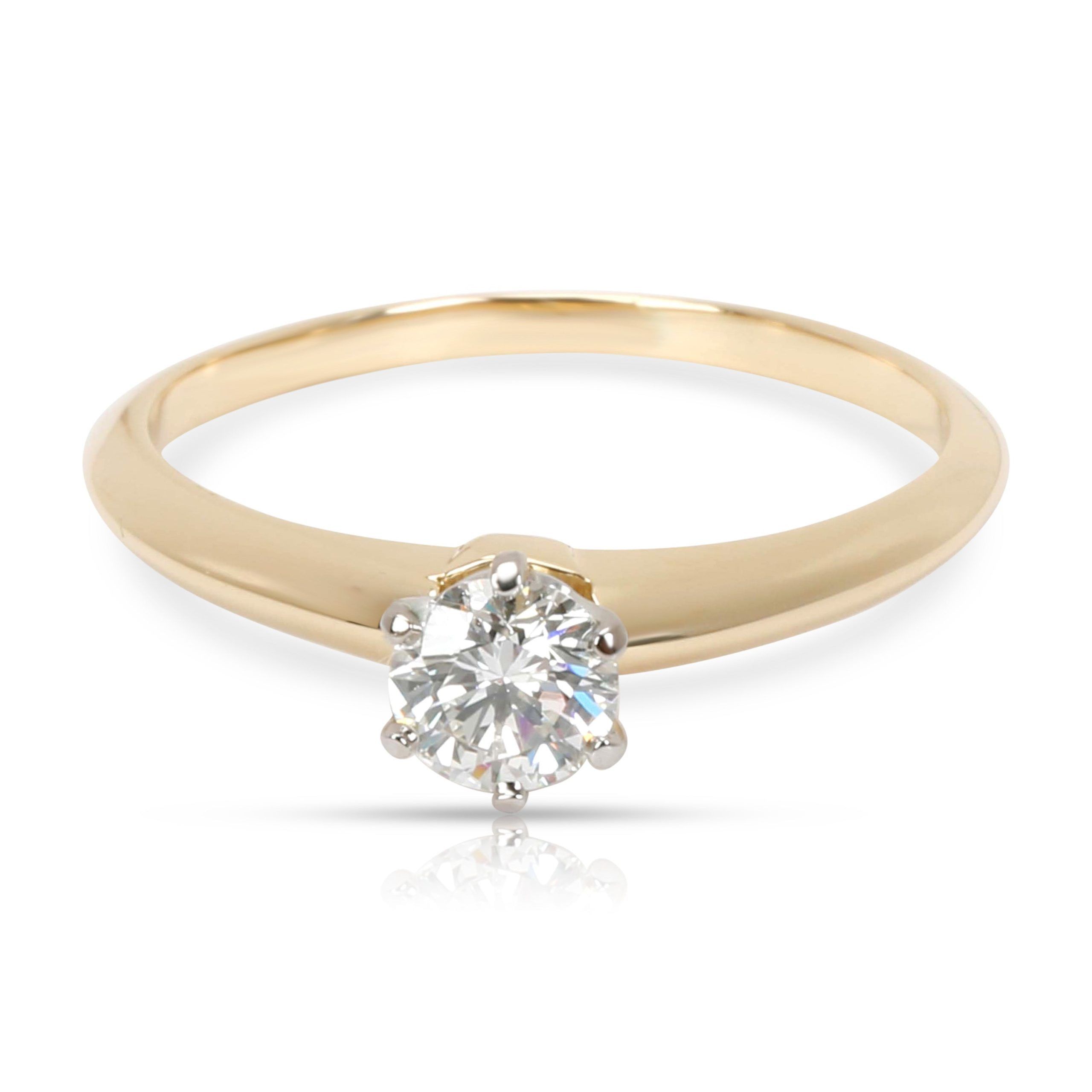 Tiffany & Co. Tiffany & Co. Solitaire Diamond Engagement Ring in 18K Gold I VVS2 0.41CTW Size ONE SIZE - 1 Preview