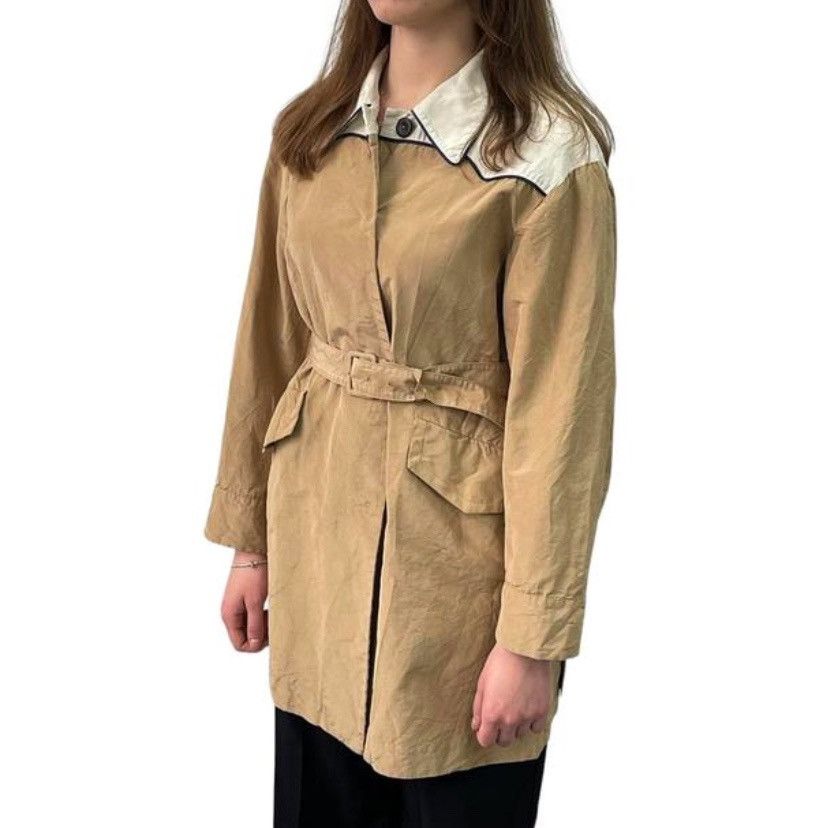 Prada 🧿silk western style belted trench coat with contrast yoke Size M / US 6-8 / IT 42-44 - 4 Thumbnail