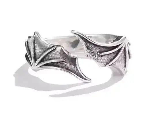 Anime × Ring Of Fire Bat Wing Adjustable Ring Size ONE SIZE - 4 Thumbnail