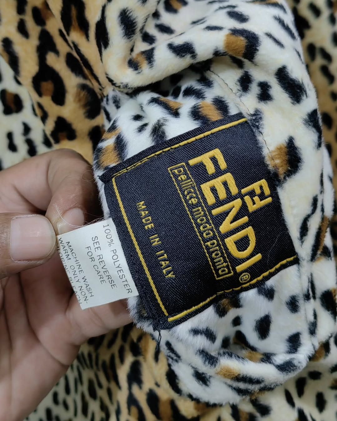 reversible Fendi leopard logo all over print jacket