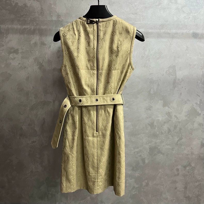 Louis Vuitton Louis Vuitton Sleeveless dress in dark gold with full prin Size XS / US 0-2 / IT 36-38 - 5 Thumbnail